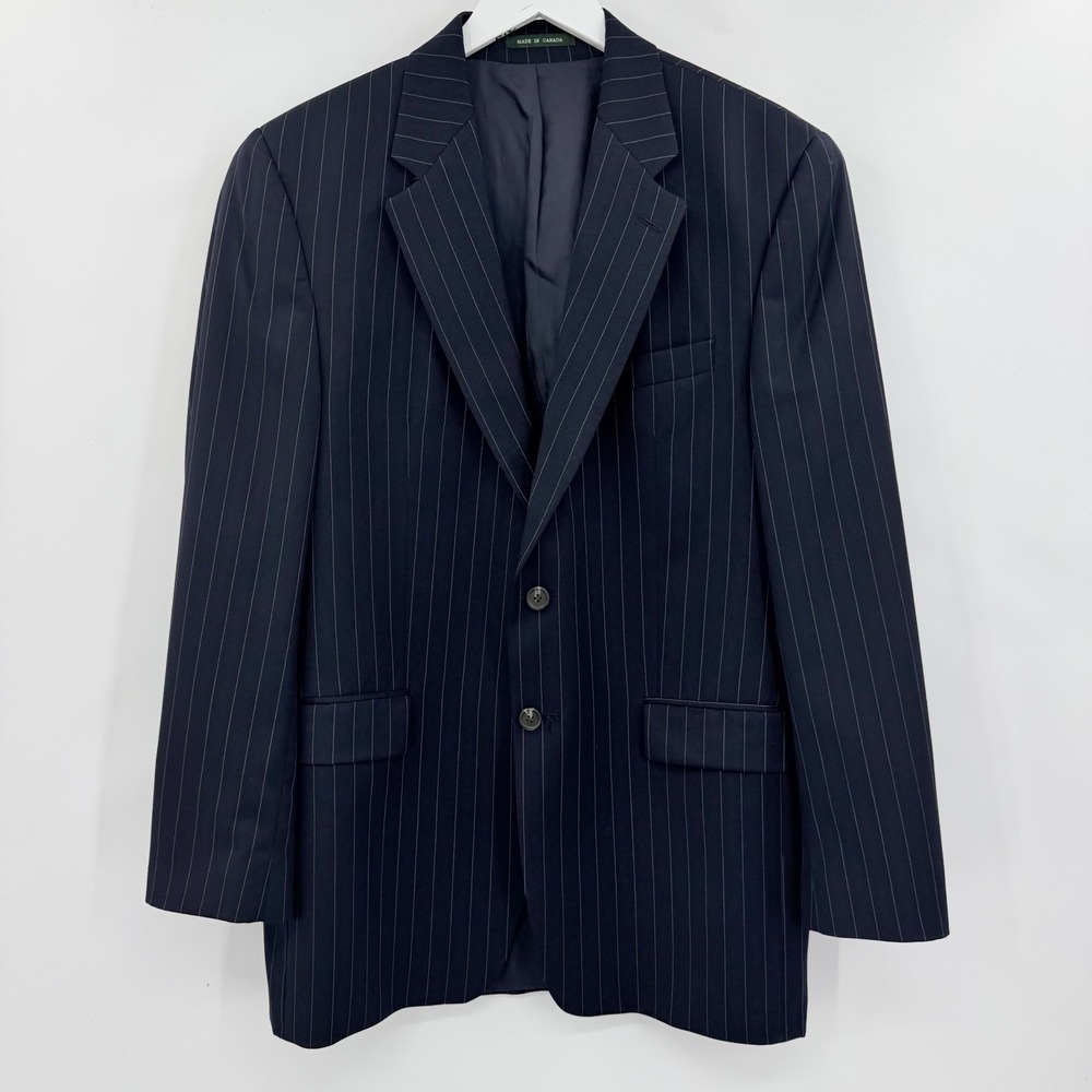 Lauren Ralph Lauren Blazer Mens 40L Navy Blue Pinstripe Wool Sport Coat Canada